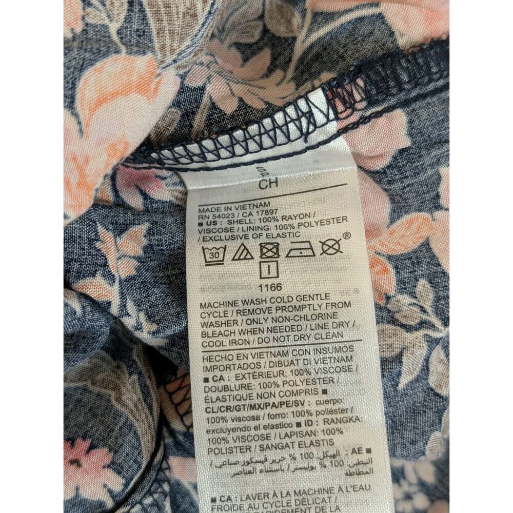 Old Navy Puff-Sleeve Floral-Print Pintucked Smocked Midi Swing Dress Size Small - Picture 13 of 13